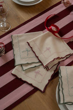 Embroidered Bow Napkins, Set of 2 - Dark Green