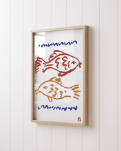Two Fish in Red & Blue